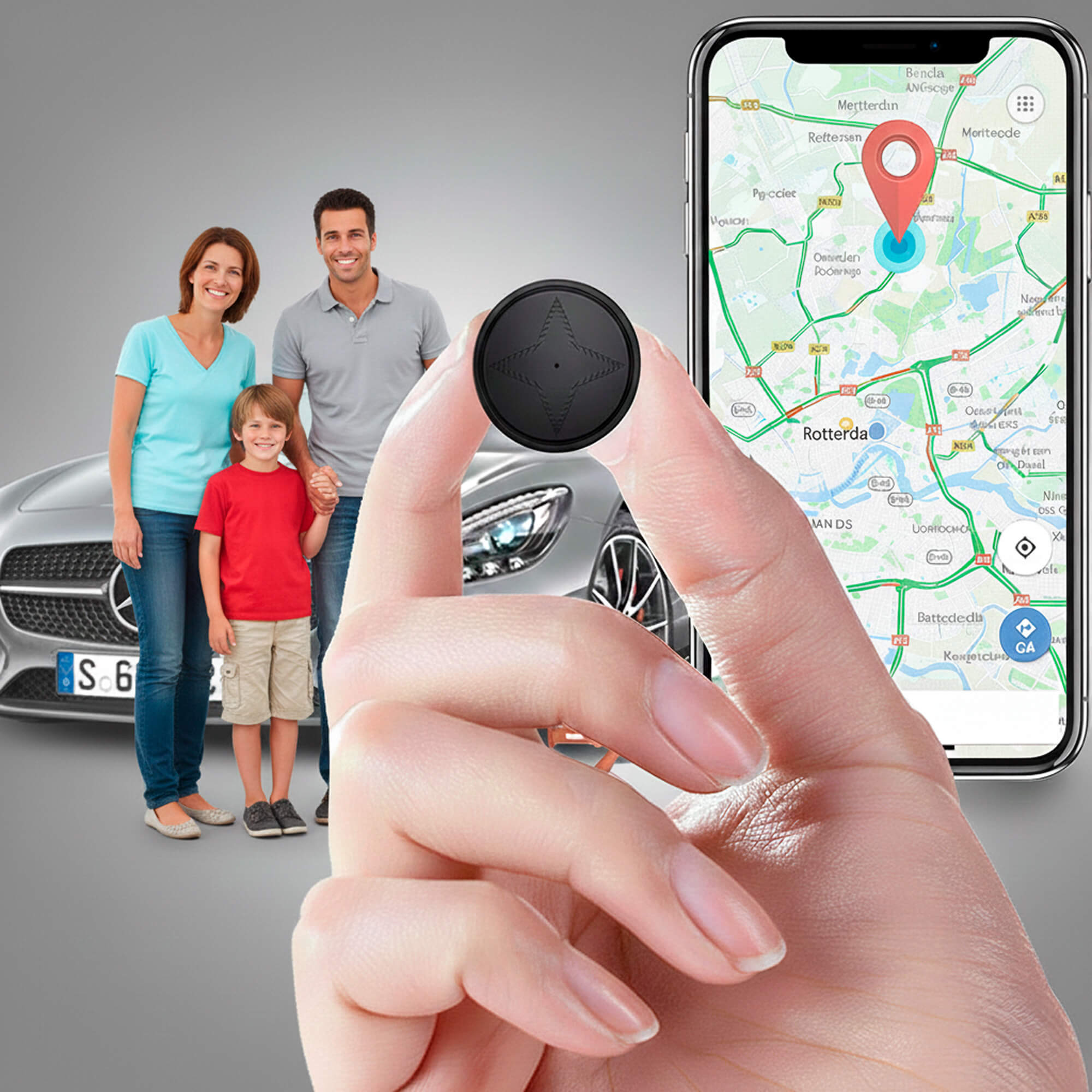 GPS Tracker with Strong Magnetic Attachment | Anti-Loss Vehicle Tracking Device for Cars and Motorcycles