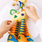 Teething Sensory Rattle | Soothing Giraffe Design with Gentle Chimes for Babies 0-2 Years, Enhances Hearing & Grasping Skills