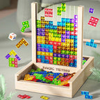 Wooden Tetris Game | Sustainable Design with Colorful Pieces for Family Fun and Cognitive Skill Development