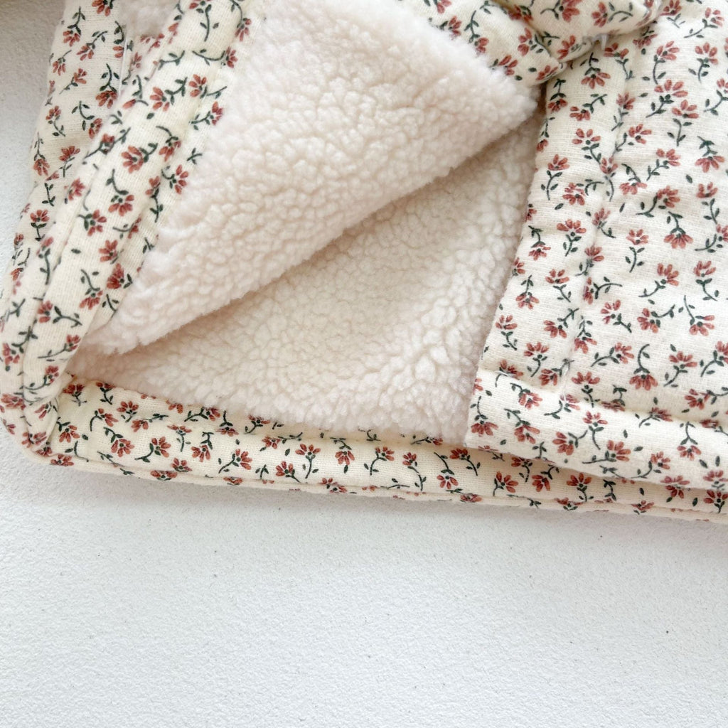 Girls' Floral Teddy Winter Coat | Baby Jacket Soft, Lace Collar & Warm for Ages 6 Months to 3 Years