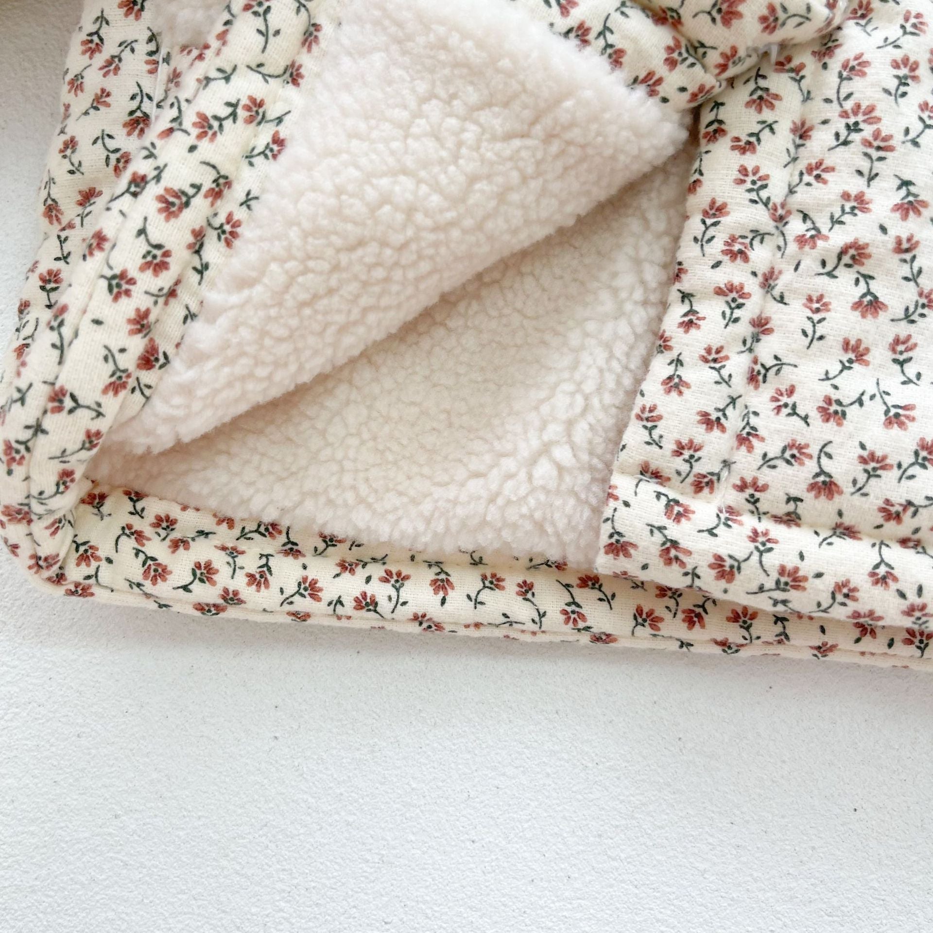 Girls' Floral Teddy Winter Coat | Baby Jacket Soft, Lace Collar & Warm for Ages 6 Months to 3 Years