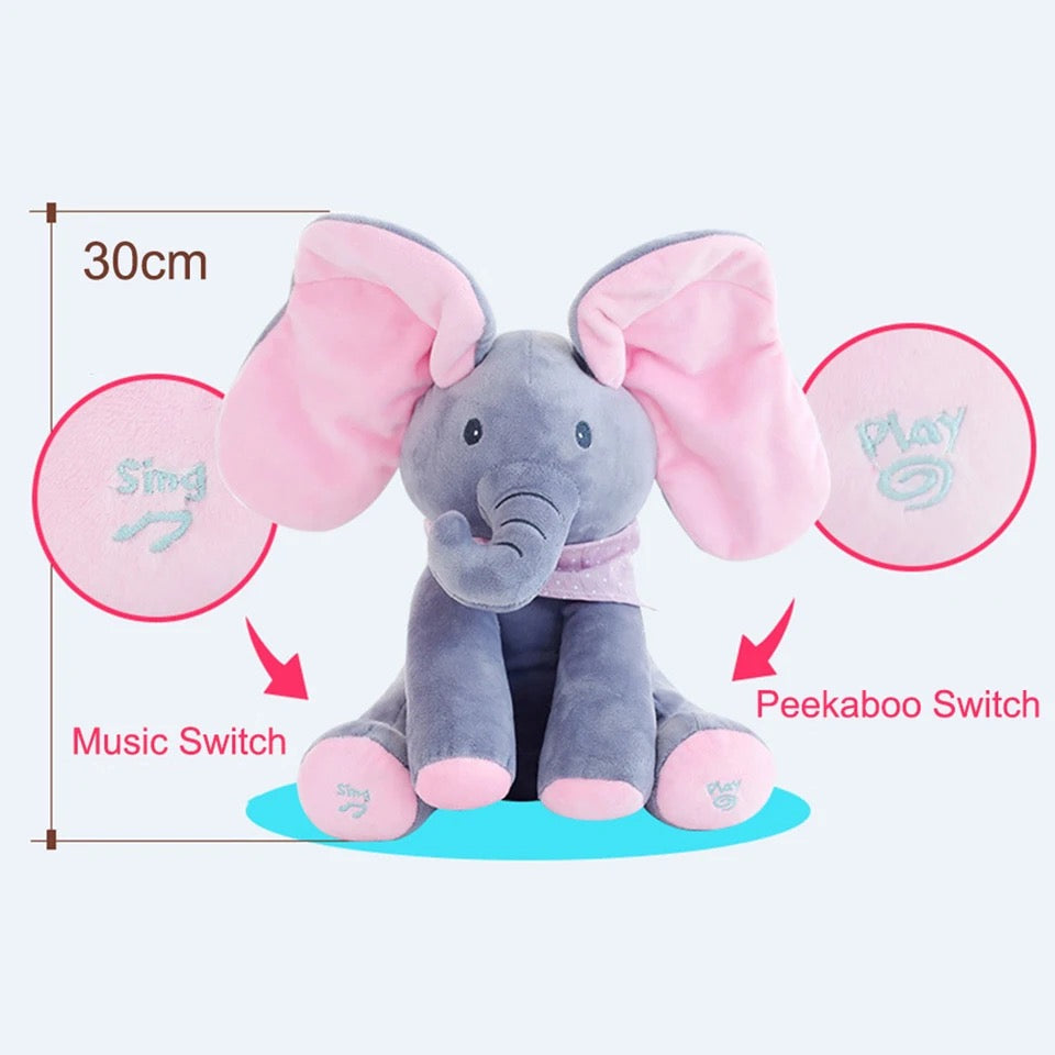 WhimsyPaw™ | Interactive Plush Elephant Toy for Kids | Soft Cuddly Stuffed Animal for Playtime & Comfort