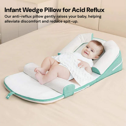 Infant Wedge Pillow for Acid Reflux – Washable Baby Reflux Pillow with Inclined Support | Safe & Comfortable for Newborns 0–36 Months