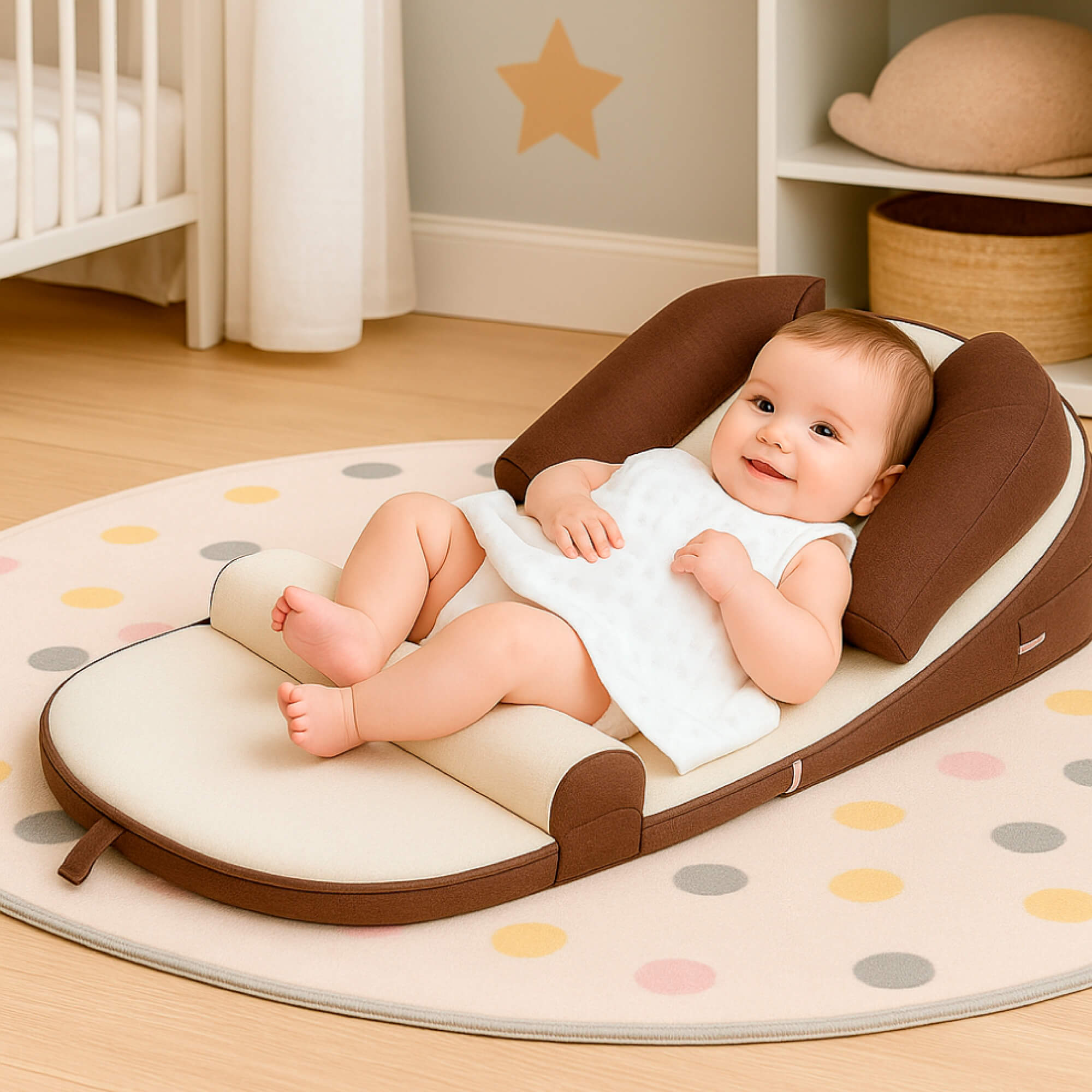 Infant Wedge Pillow for Acid Reflux – Washable Baby Reflux Pillow with Inclined Support | Safe & Comfortable for Newborns 0–36 Months