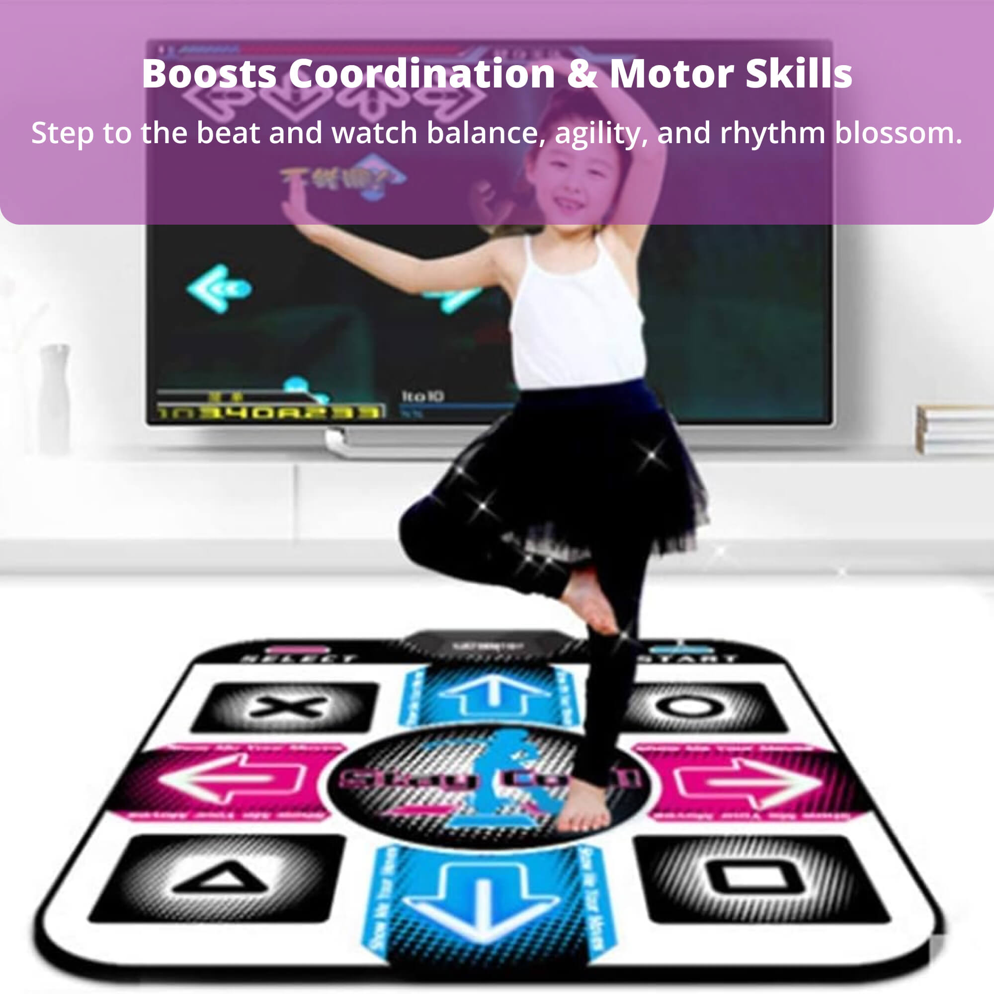 Interactive Dance Mat for Kids - Fun Musical Game with Light-Up Features for Family Play and Exercise