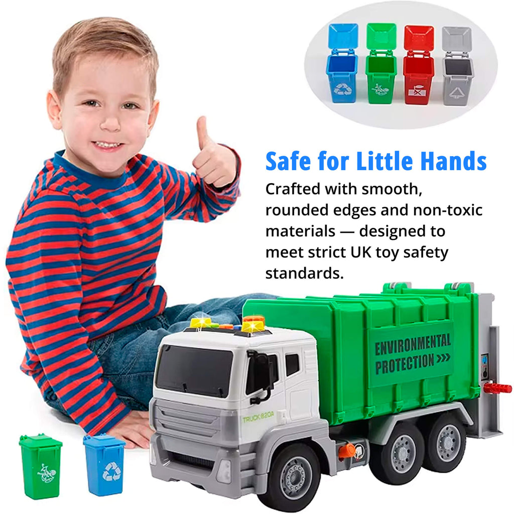 Interactive Garbage Truck Toy | Realistic Sounds & Lights for Engaging Play and Environmental Learning for Ages 3-5
