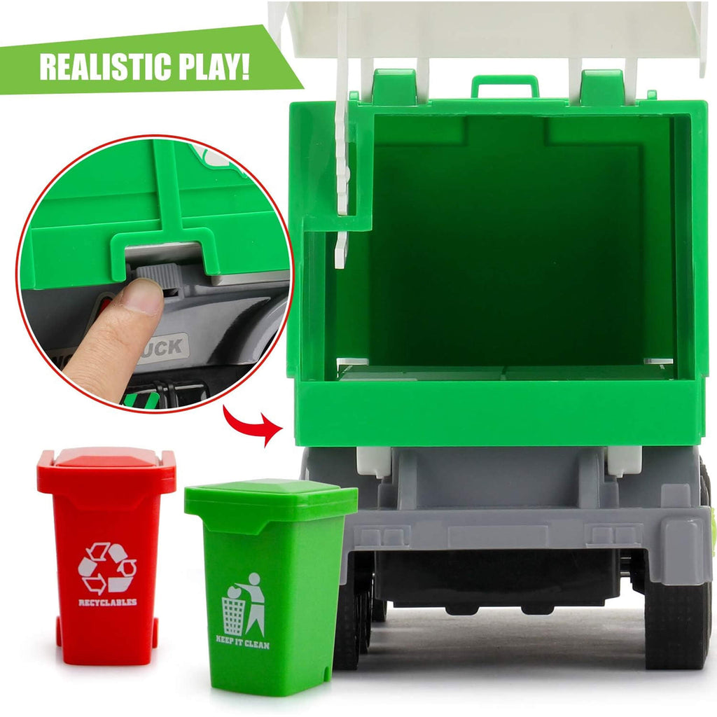 Interactive Garbage Truck Toy | Realistic Sounds & Lights for Engaging Play and Environmental Learning for Ages 3-5