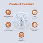 LED Jellyfish Lamp | Colour-Changing RGB Night Light with Voice Activation, for Home Ambience and Kids’ Room Decor