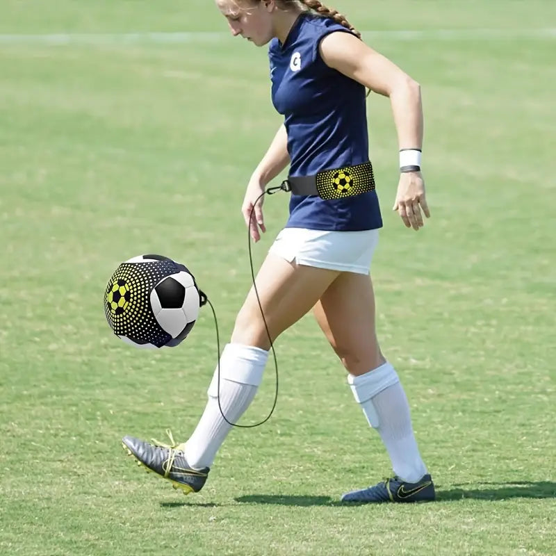 Solo Football Trainer | Elastic Band for Unlimited Practice & Skill Improvement for Kids and Adults