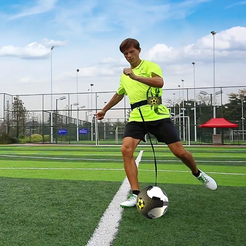 Solo Football Trainer | Elastic Band for Unlimited Practice & Skill Improvement for Kids and Adults