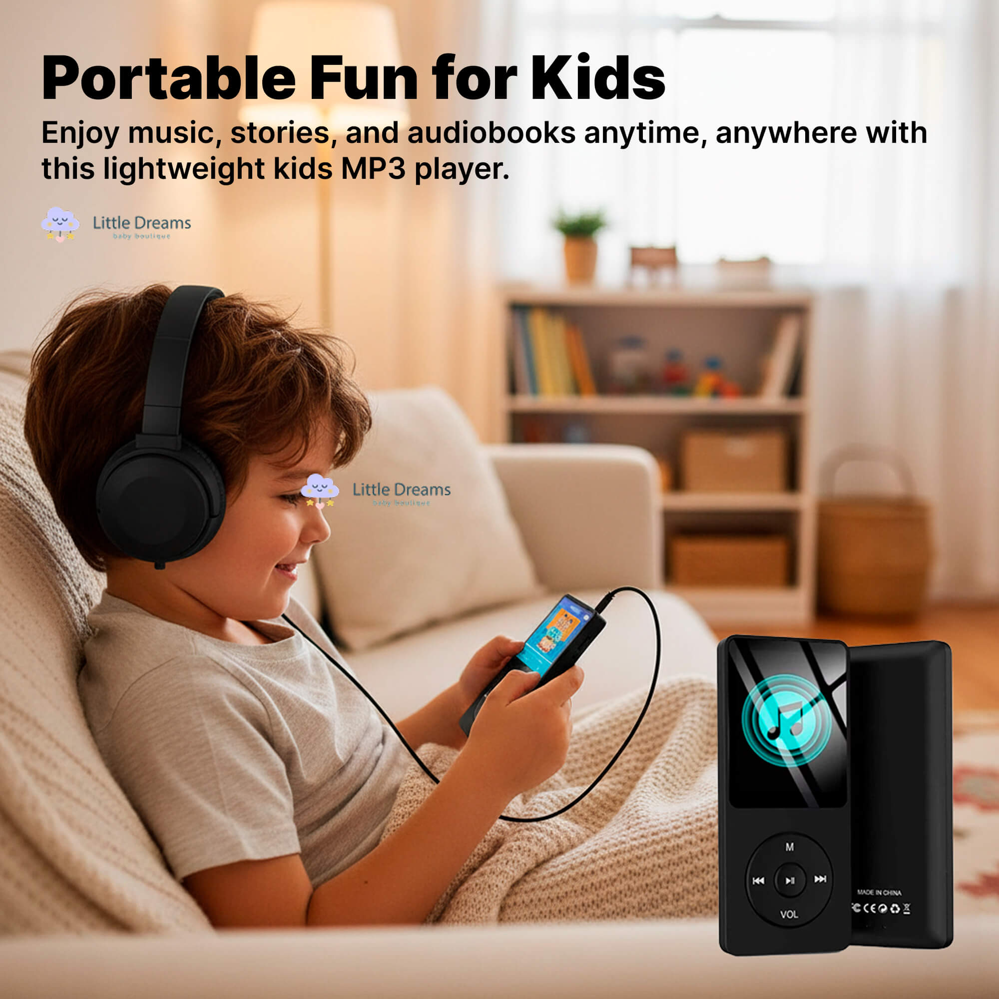 Kids' MP3 Player with Headset | HiFi Sound, 8GB Storage & No Internet Required for Music, Videos & Ebooks