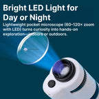 Kids Portable Microscope | 60-120x Magnification with LED Light for STEM Learning and Nature Exploration