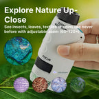 Kids Portable Microscope | 60-120x Magnification with LED Light for STEM Learning and Nature Exploration