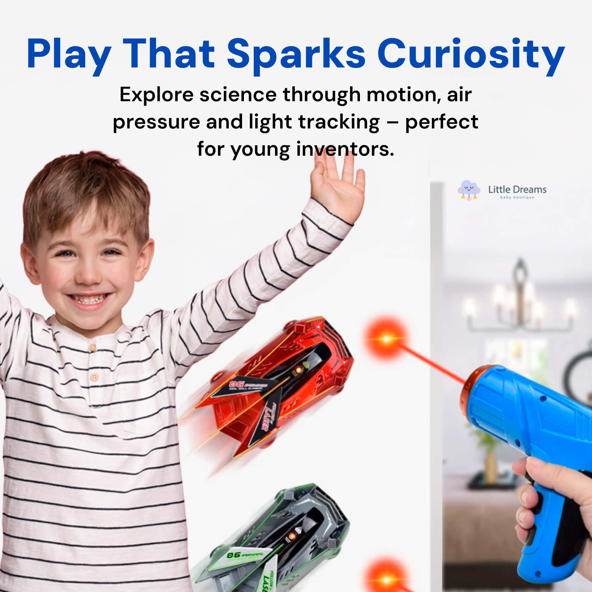 Laser-Controlled Wall Climbing RC Car | Gravity-Defying, LED Lights & Fun for Kids Aged 3+