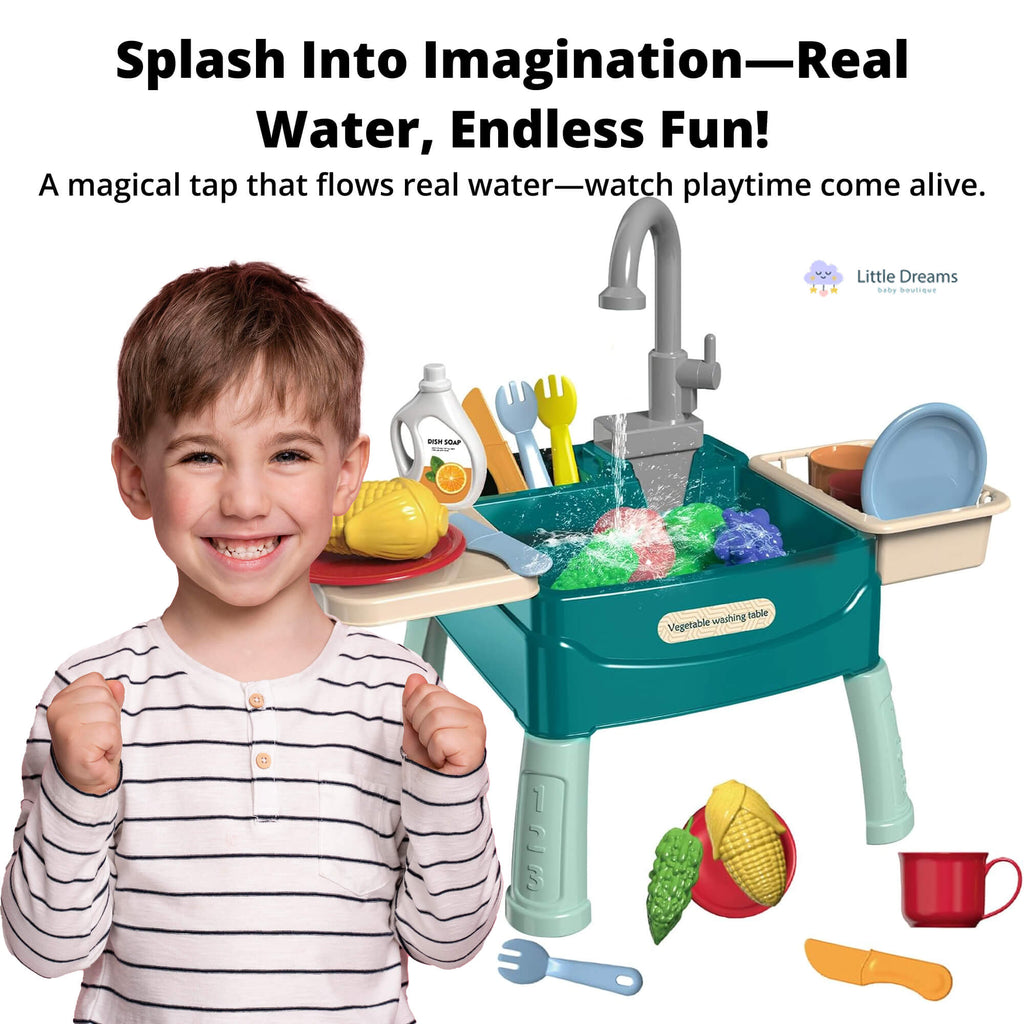 Magic Water Play Kitchen | Realistic Tap, Safe Materials & Engaging Role-Play for Kids