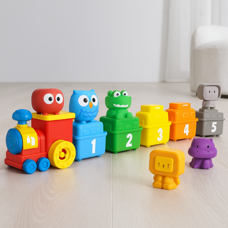 Animal Train Playset | Promotes Early Counting, Color Matching & Hands-On Learning for Kids Aged 3-5 Years