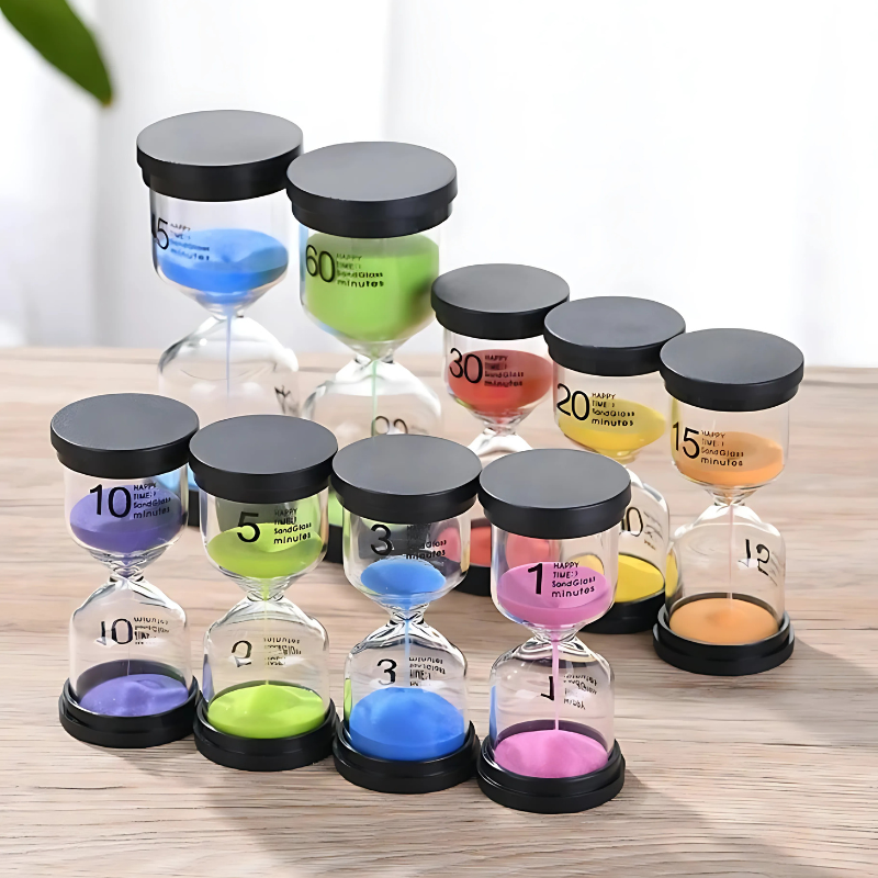 Hour Glass Sand Timer for Kids – Colourful Hourglass Countdown Timer & Visual Time-Tracker