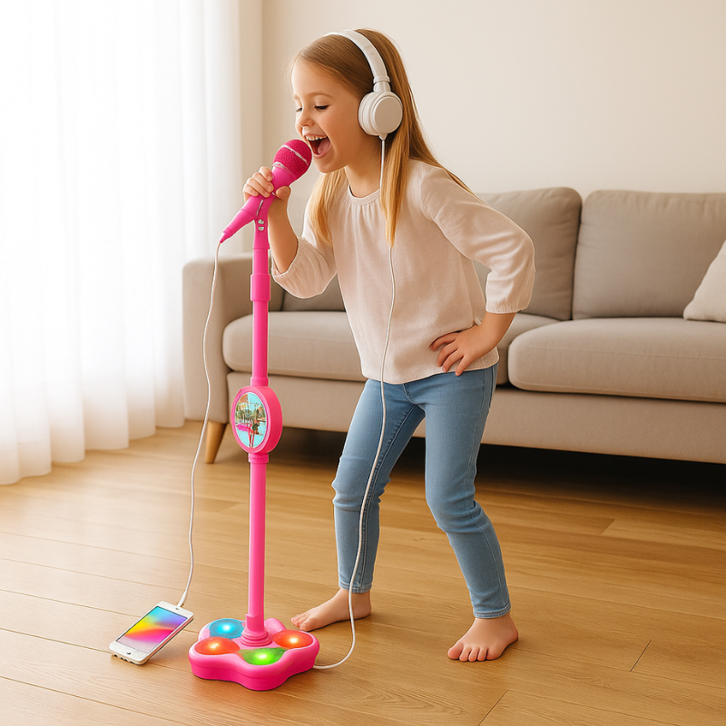 Kids Karaoke Microphone Toy – Wireless Singing Mic with Lights & Sound for Children