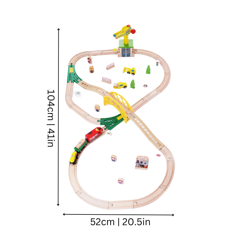 Jungle Adventure Wooden Train Set | Magnetic Crane, Bridge Building & Creative Play for Kids Aged 3-5 Years