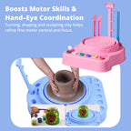 Mini Pottery Studio for Kids | Electric Pottery Wheel Craft Kit – Ideal Gift for 6–10 Year Old Girls & Boys