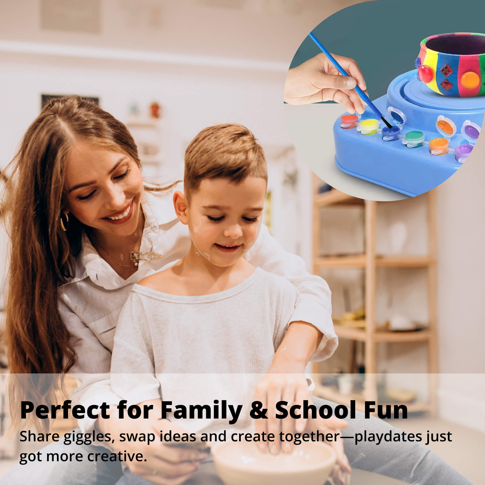 Mini Pottery Studio for Kids | Electric Pottery Wheel Craft Kit – Ideal Gift for 6–10 Year Old Girls & Boys