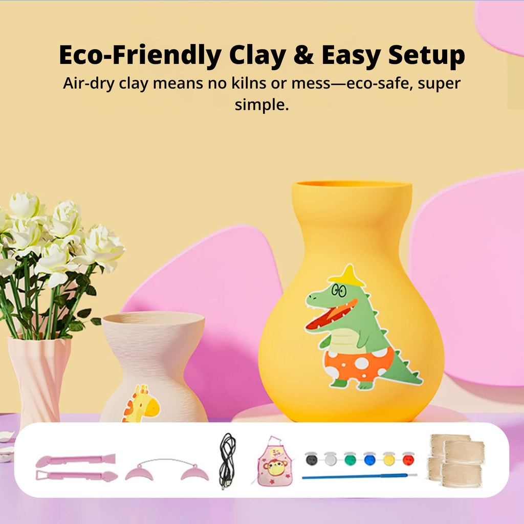 Mini Pottery Studio for Kids | Electric Pottery Wheel Craft Kit – Ideal Gift for 6–10 Year Old Girls & Boys