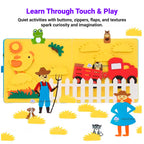 Montessori Quiet Book for Toddlers | 12 Unique Pages, Tactile Fun & Ideal for Early Learning and Travel