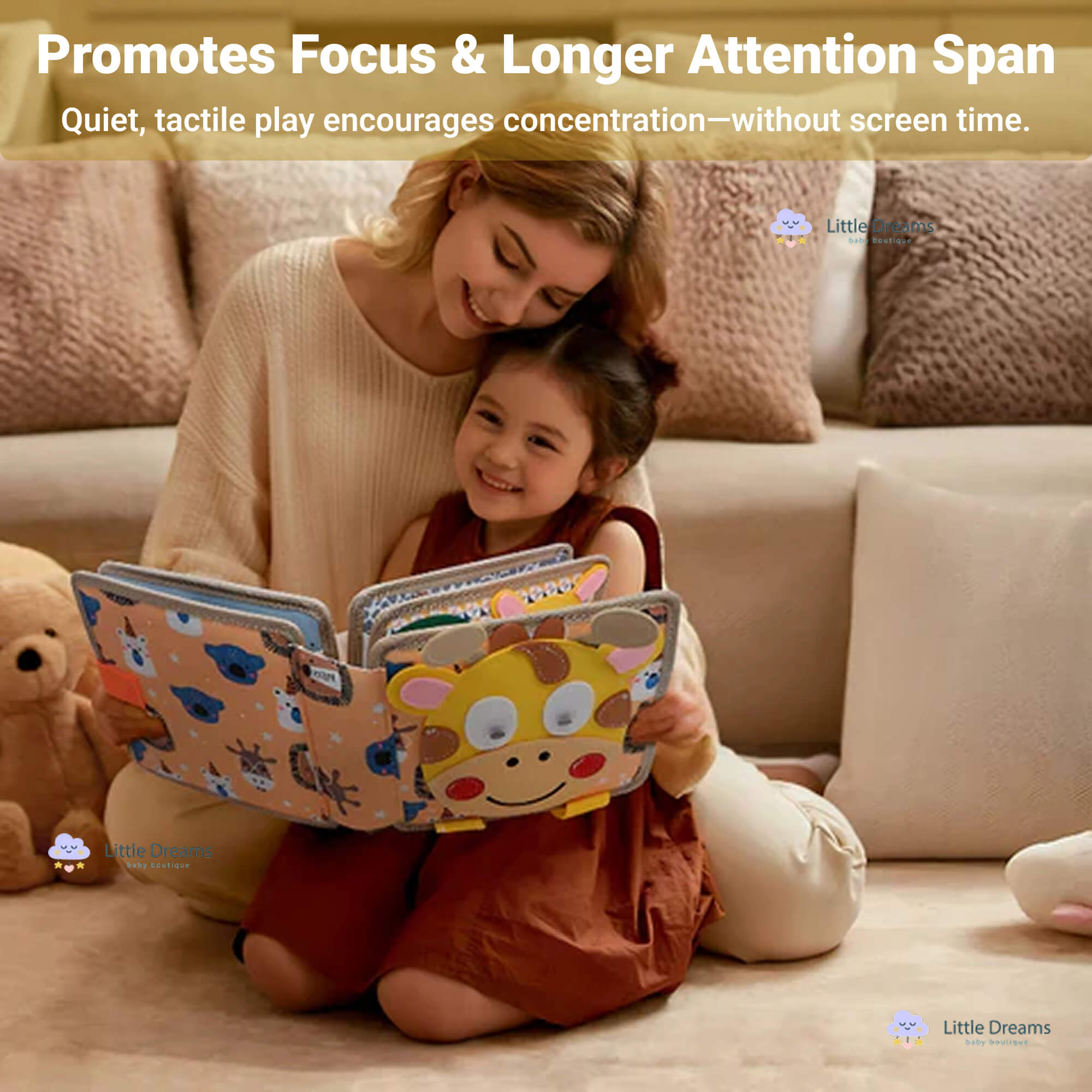 Montessori Quiet Book for Toddlers | 12 Unique Pages, Tactile Fun & Ideal for Early Learning and Travel