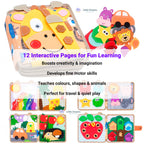 Montessori Quiet Book for Toddlers | 12 Unique Pages, Tactile Fun & Ideal for Early Learning and Travel