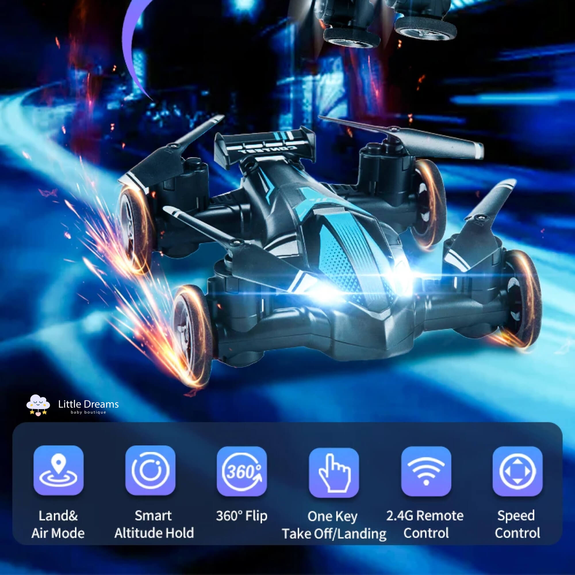 Multifunction Drone Toy for Kids | LED Lights, Easy Control & Perfect for Flying and Racing Adventures