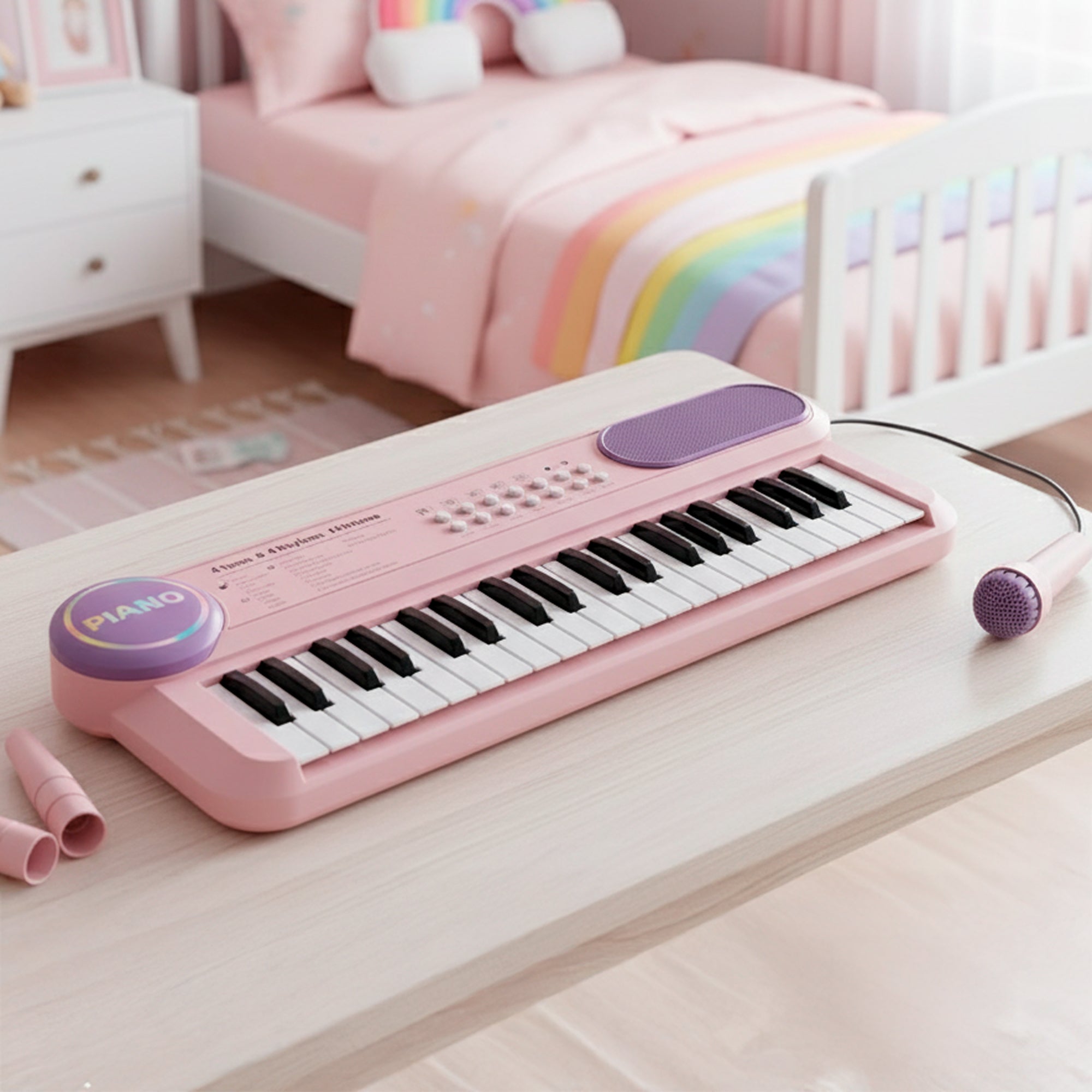 Multifunctional 37-Key Kinderpiano Keyboard with Microphone - Educational Electronic Piano Toy for Kids