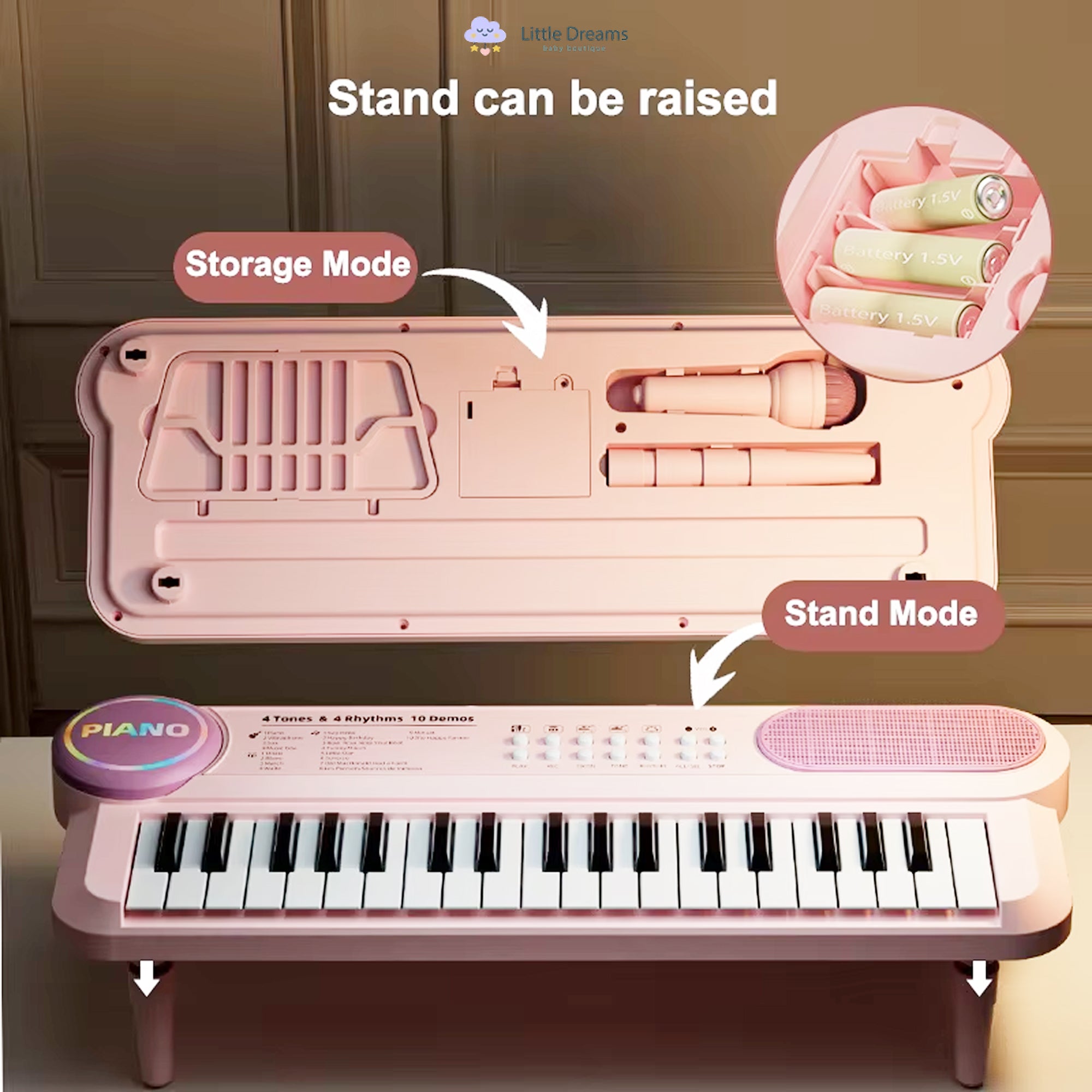 Multifunctional 37-Key Kinderpiano Keyboard with Microphone - Educational Electronic Piano Toy for Kids