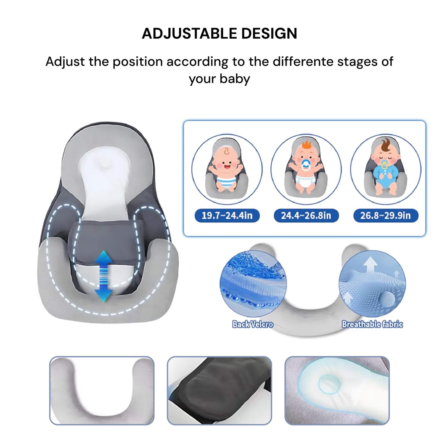 Newborn Reflux Pillow Bed – Sleep Pod Infant Nest with 15° Wedge | Portable Anti-Reflux Cushion & Baby Sleeping Nest for Colic Relief