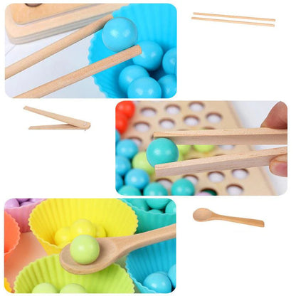 Montessori Wooden Bead Sorting Game | Eco-Friendly, Interactive Learning Tool for Early Childhood Development