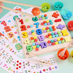 Montessori Wooden Bead Sorting Game | Eco-Friendly, Interactive Learning Tool for Early Childhood Development