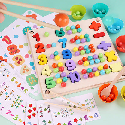 Montessori Wooden Bead Sorting Game | Eco-Friendly, Interactive Learning Tool for Early Childhood Development