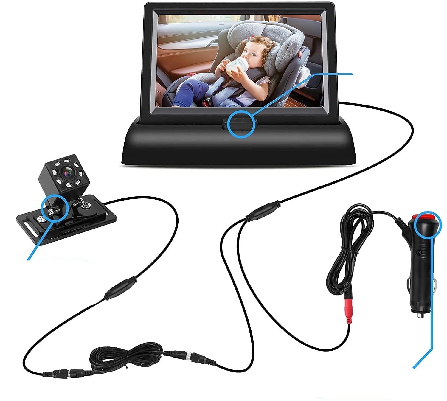 Infant Car Camera | Baby Camera HD Quality, Night Vision & Easy Installation for Safe Monitoring of Your Child While Driving