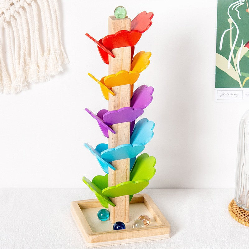Montessori Wooden Marble Tower | Colorful, Eco-Friendly Toy for Cognitive Development & Fine Motor Skills