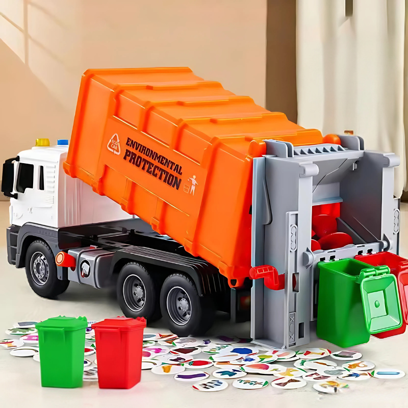 Interactive Garbage Truck Toy | Realistic Sounds & Lights for Engaging Play and Environmental Learning for Ages 3-5