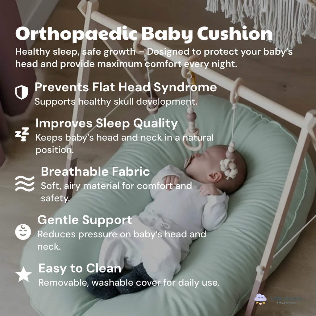 Orthopaedic Baby Nest Pillow | Anti-Flat Head Newborn Cushion & Snuggle Lounger for Safe Sleep