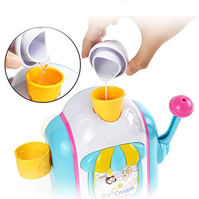 Ice Cream Bath Toy - Foam mobiles - Bathing with a soap pump