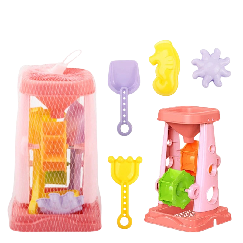 Water & Sand Wheel 5x Set | Colorful, Sensory Play for Kids Aged 1-5 | Includes Shovels, Molds & Spinner for Backyard Fun