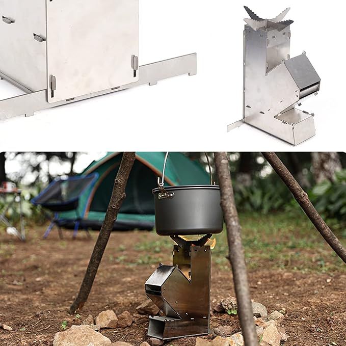 Portable Outdoor Rocket Wood Burning Stove | Lightweight, Efficient & Ideal for Camping and Backyard Gatherings