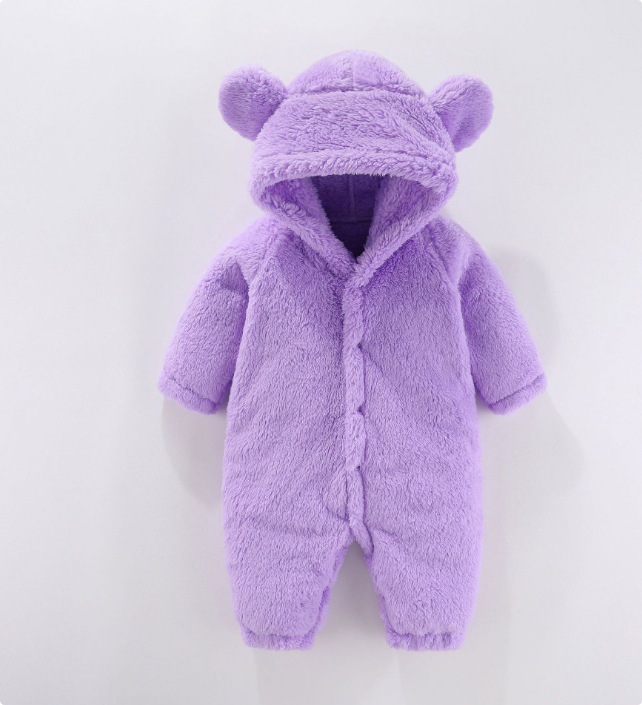 Fleece Baby Romper | Warm, Easy Diaper Change & Ideal for Winter Wear