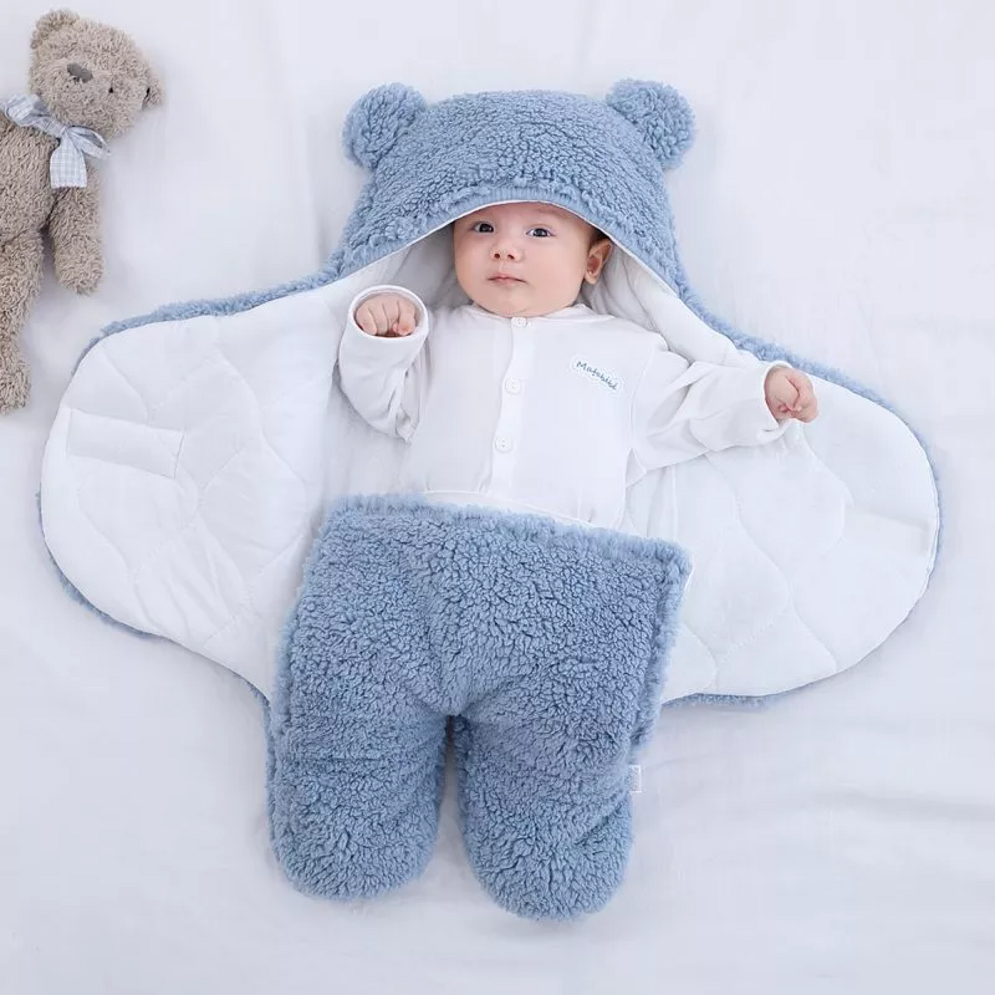 Baby Swaddle Wrap Bag  Blanket for Infants and Newborn with thick Fleece for Winter