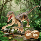 Remote Control Dinosaur Robot – Lifelike Velociraptor Toy with Sound, Lights & Realistic Movements