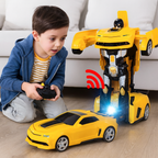 Transforming Remote Control Robot Car | Gesture Activated, LED Lights & Sound Effects for Kids' Interactive Play