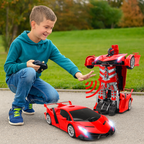 Transforming Remote Control Robot Car | Gesture Activated, LED Lights & Sound Effects for Kids' Interactive Play