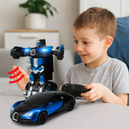 Transforming Remote Control Robot Car | Gesture Activated, LED Lights & Sound Effects for Kids' Interactive Play