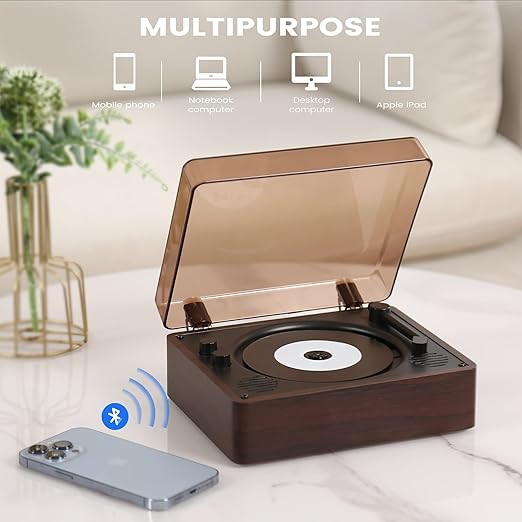 Portable Retro CD Player | Bluetooth Connectivity & Built-In Speakers for Music Lovers